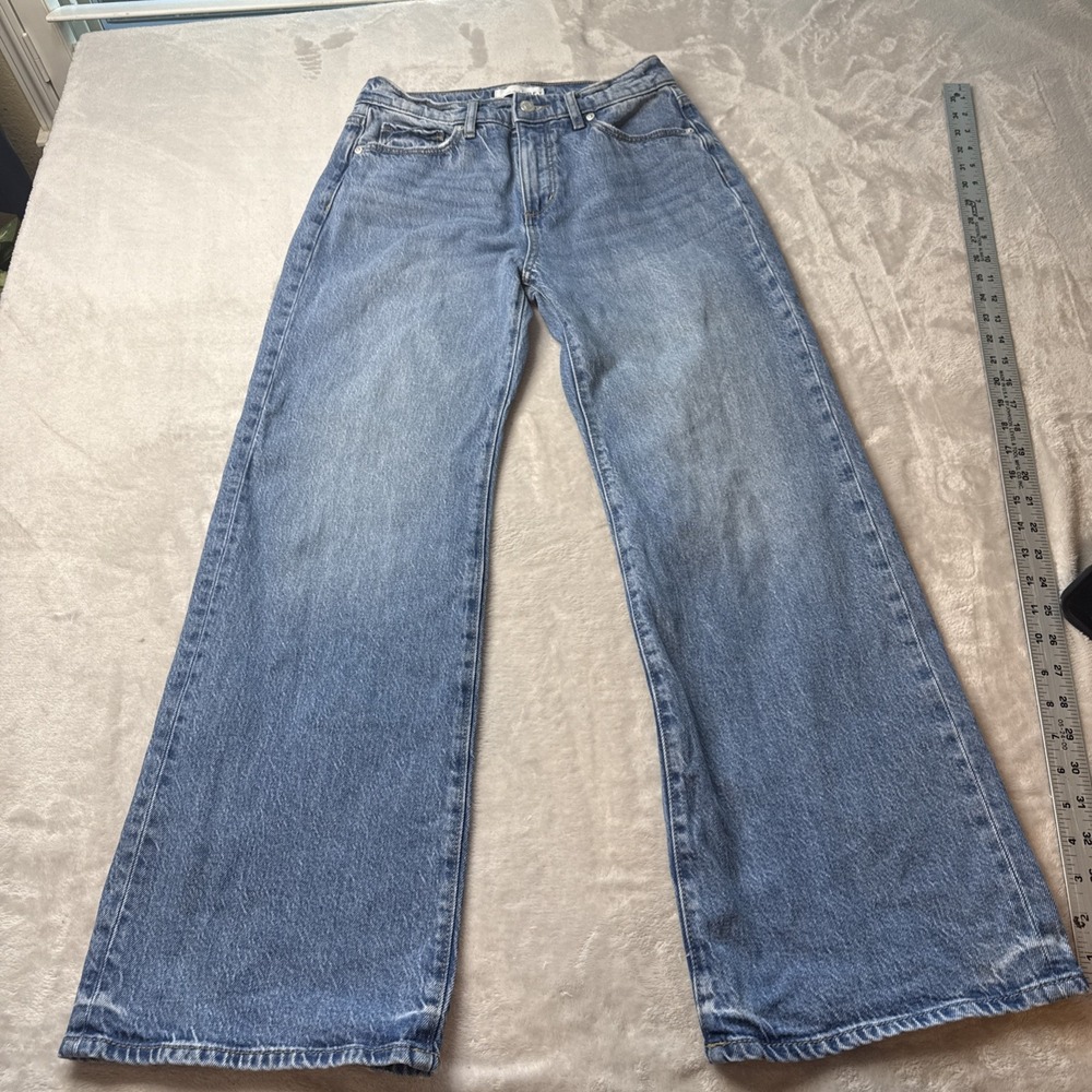 LOFT Made & Loved High Rise Wide Leg Jeans 25/OP Bright Mid Indigo Wash
